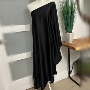 RENEE C. One Shoulder Satin Midi Dress SZ Large Elegance NWT Retail $206.00